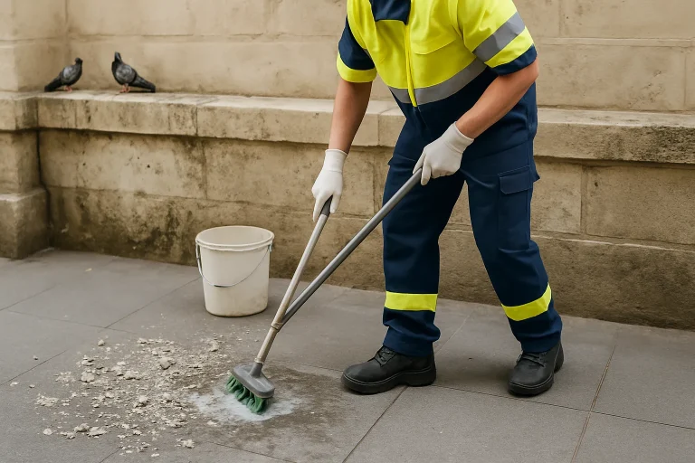 Fientes de pigeons : quand le nettoyage doit intervenir dans les 72 heures